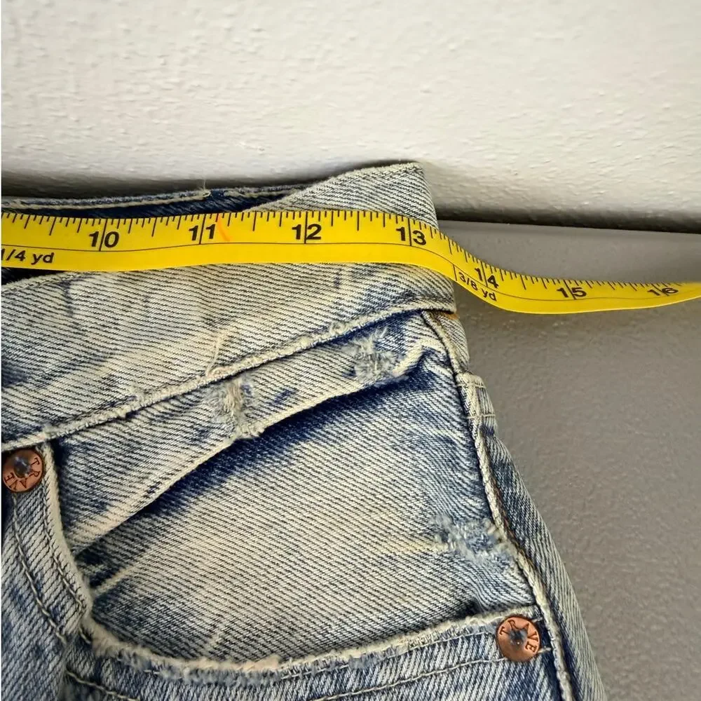 TRAVE Distressed Straight Leg Jeans Raw Hem Cropped 26 - Picture 4 of 10